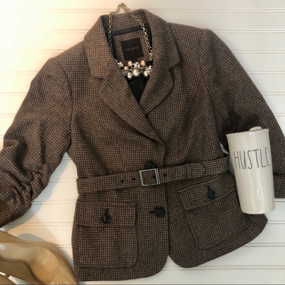 EUC - The Limited Wool Herringbone Blazer - XS